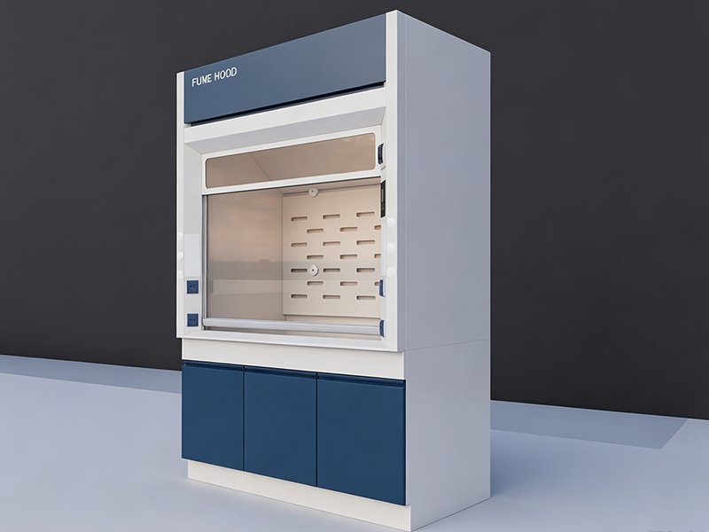 All steel fume hood side view for chemistry laboratory