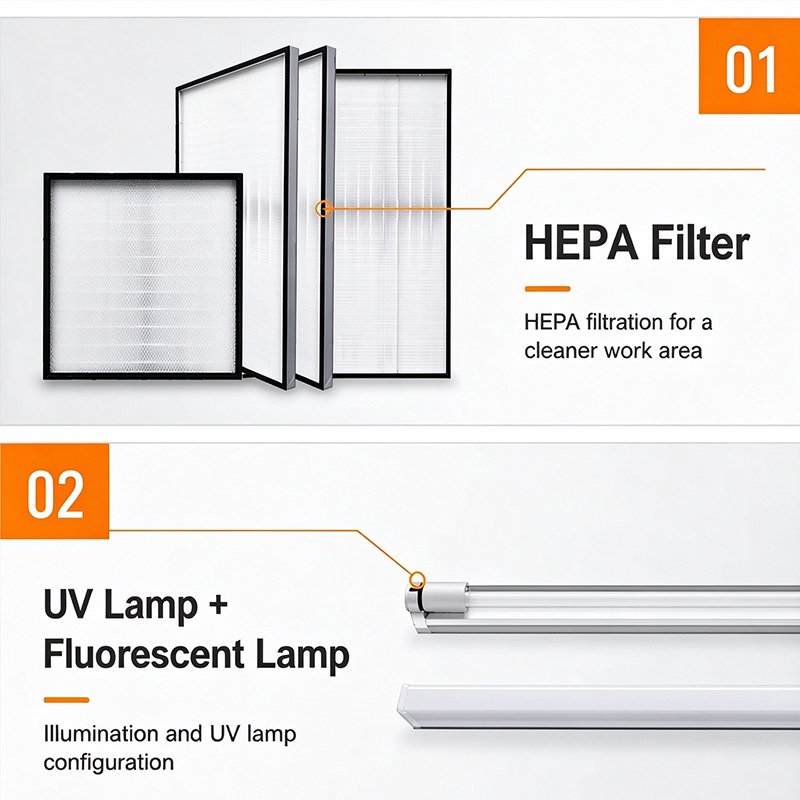 HEPA filter assembly of vertical laminar flow cabinet