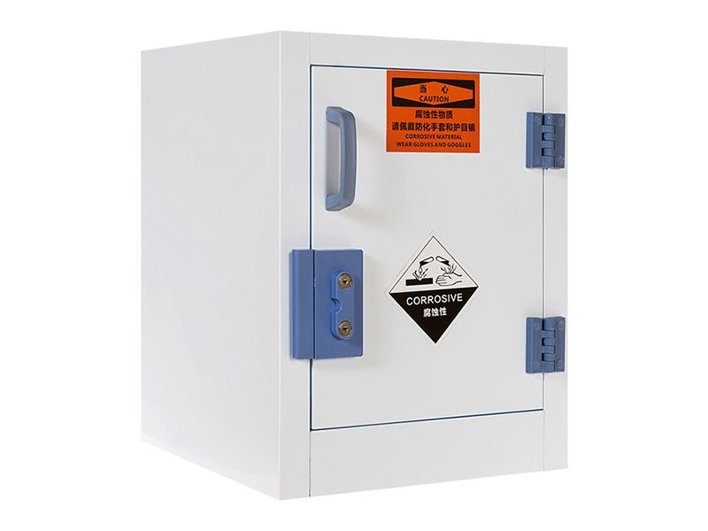 Safety lockable double door on laboratory acid and alkali storage cabinet