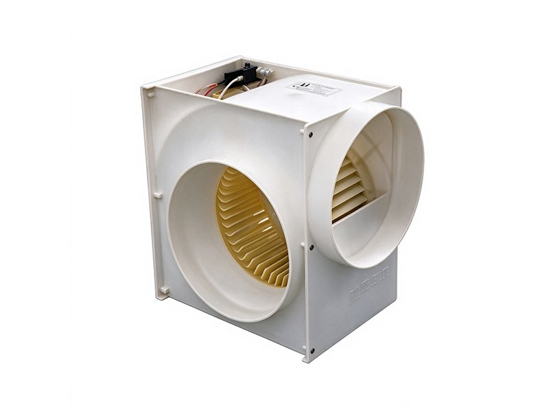 Compact corrosion resistant PP centrifugal duct inline fan, supporting lab fume hood short pipeline exhaust